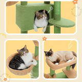 Customized Green Plush Natural Sisal Rope Wrapped Scratching Climbing Tree Toys For Cat