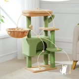Customized Green Plush Natural Sisal Rope Wrapped Scratching Climbing Tree Toys For Cat