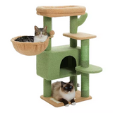 Customized Green Plush Natural Sisal Rope Wrapped Scratching Climbing Tree Toys For Cat