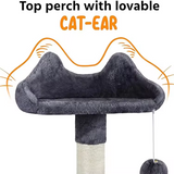 Factory Grey Plush Large Cat Ear Tree House Indoor Climbing Frame Toys