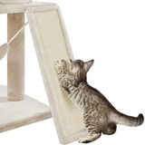 Factory Beige Plush Scratching Post Wood Multihammock Cat Tree Tower