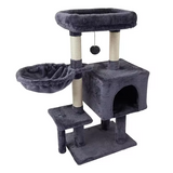Custom High Quality Dark Grey Plush Multi-level Personalized Cat Scratching Tree Tower