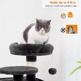 Custom High Quality Black Velvet Modern Cat Tree Tower