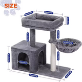 High Quality Grey Velvet Personalized Cat Scratching Tree Tower