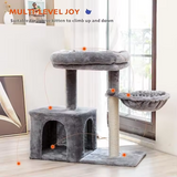 High Quality Grey Velvet Personalized Cat Scratching Tree Tower