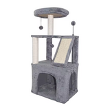 Custom Grey Velvet Simple Cat Tree Tower Best Seller Scraper For Cat