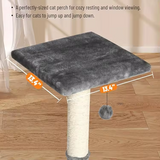 Grey Velvet Cat Climbing Frame Scratching Wood Cat Tree Tower With Ball