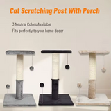Grey Velvet Cat Climbing Frame Scratching Wood Cat Tree Tower With Ball