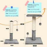 Grey Velvet Cat Climbing Frame Scratching Wood Cat Tree Tower With Ball
