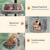 Grey Velvet Simple Two Level Cat Activity Tree Tower With Scratcher Sisal
