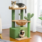 Customized Green Short Plush Sisal Rope Wrapped Cat Tree Tower