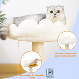 Modern White Short Plush Moon Star Climbing Tree House Multilayer For Cats
