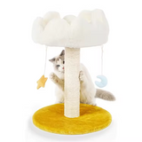 Modern White Short Plush Moon Star Climbing Tree House Multilayer For Cats
