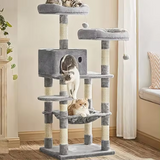 Modern Black Velvet Wooden Sisal Rope Large Cat Tree Tower
