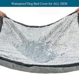 Custom Luxury Dark Grey Plush Detachable Wash Cushion Bed For Dog