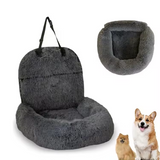 Car Booster Pet Seat Nest Washable Portable Grey Plush Travelling