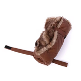 Ecofriendly Plush Pu Leather Roll Up Mat Portable Rectangle Dog Bed With Handle