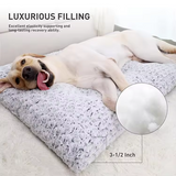 Manufacturer Custom Grey Plush Rectangle Washable Dog Mat Bed