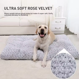 Manufacturer Custom Grey Plush Rectangle Washable Dog Mat Bed