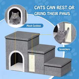Custom Grey Small Dog Cat Stairs 3 Steps For High Beds Home Dog Sofa