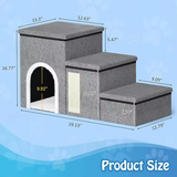 Custom Grey Small Dog Cat Stairs 3 Steps For High Beds Home Dog Sofa