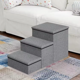 Custom Grey Small Dog Cat Stairs 3 Steps For High Beds Home Dog Sofa