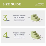Custom Soft Foam Green Dog Stairs 4 Steps For High Beds