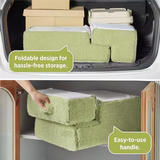 Custom Soft Foam Green Dog Stairs 4 Steps For High Beds