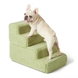 Custom Soft Foam Green Dog Stairs 4 Steps For High Beds