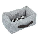Modern Grey Linen Rectangle Eco-friendly Washable Small Dog Sofa Bed