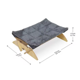 Luxury Detachable Wood Elevated Dog Bed With Plush Cushion
