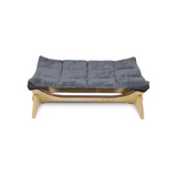 Luxury Detachable Wood Elevated Dog Bed With Plush Cushion