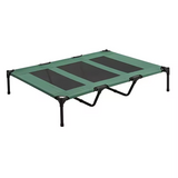 Luxury Cooling Elevated Portable Breathable Pet Cot With Green Canopy