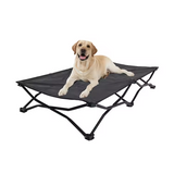 Custom Black Breathable Mesh Foldable Elevated Pet Camping Cot Outdoors