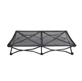 Custom Black Breathable Mesh Foldable Elevated Pet Camping Cot Outdoors