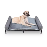 Custom Grey Cushion Metal Elevated Pet Camping Cot Outdoors