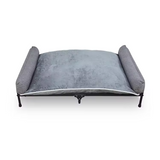 Custom Grey Cushion Metal Elevated Pet Camping Cot Outdoors