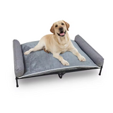 Custom Grey Cushion Metal Elevated Pet Camping Cot Outdoors