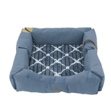 Customized Portable Blue Short Plush Rectangle Pet Bed
