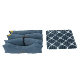 Customized Portable Blue Short Plush Rectangle Pet Bed
