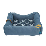 Customized Portable Blue Short Plush Rectangle Pet Bed