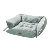 Premium High Quality Green Linen Soft Cozy Rectangle Folding Pet Bed