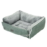 Premium High Quality Green Linen Soft Cozy Rectangle Folding Pet Bed