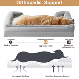 Custom Warming Grey Velvet Rectangle Orthopedic Memory Foam Pet Bed