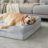Custom Warming Grey Velvet Rectangle Orthopedic Memory Foam Pet Bed