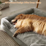Custom Warming Grey Velvet Rectangle Orthopedic Memory Foam Pet Bed