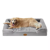 Custom Warming Grey Velvet Rectangle Orthopedic Memory Foam Pet Bed
