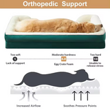Custom Dark Green Velvet Breathable Pet Dog Bed