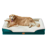 Custom Dark Green Velvet Breathable Pet Dog Bed