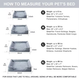 Customized Minimalist Grey Velvet Rectangle Orthopedic Memory Foam Dog Bed